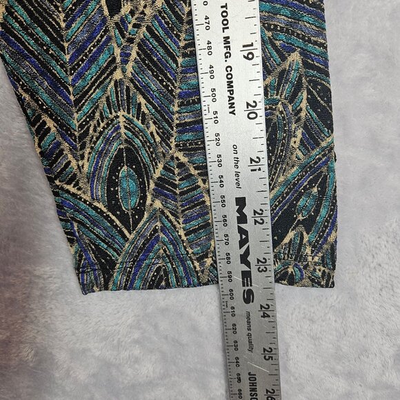 JM Collection Woman 3X layered look blouse Black Multicolor Gold Leaf Pattern - Picture 7 of 12